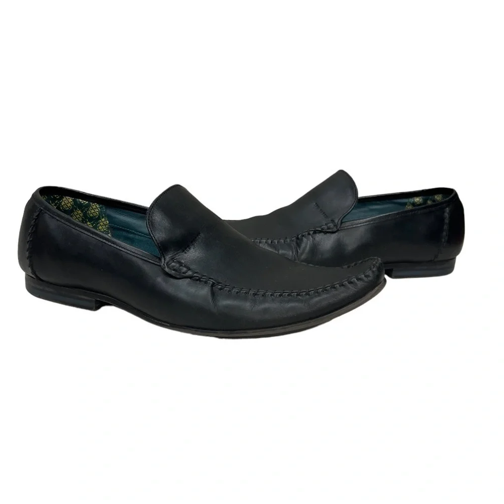 Ted Baker Black‎ Leather Simeen Driving Mocs Loafers Size 11.5